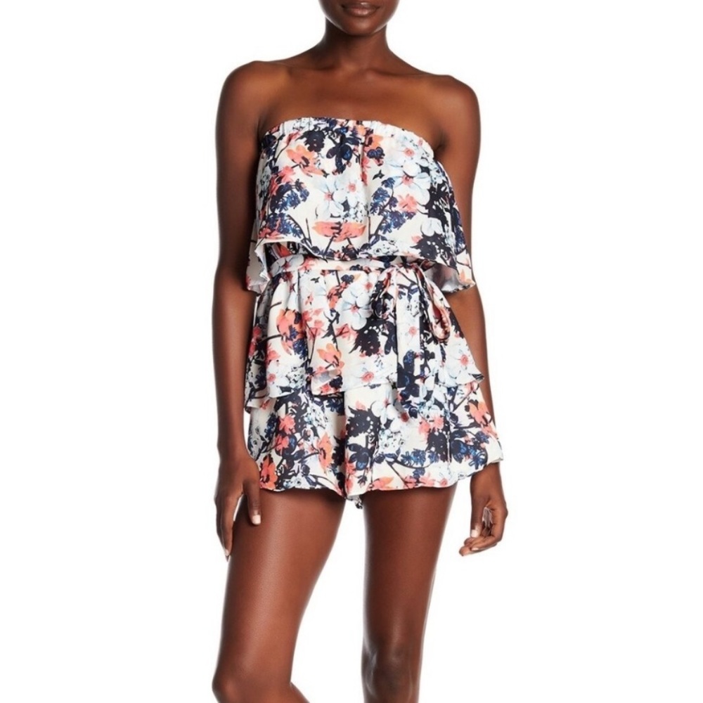 PARKER strapless floral romper size small